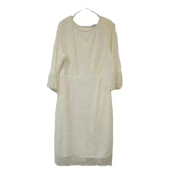 Sweet Salt Women's Ivory Stretch Lace Lined Modest Dress - Picture 1 of 13